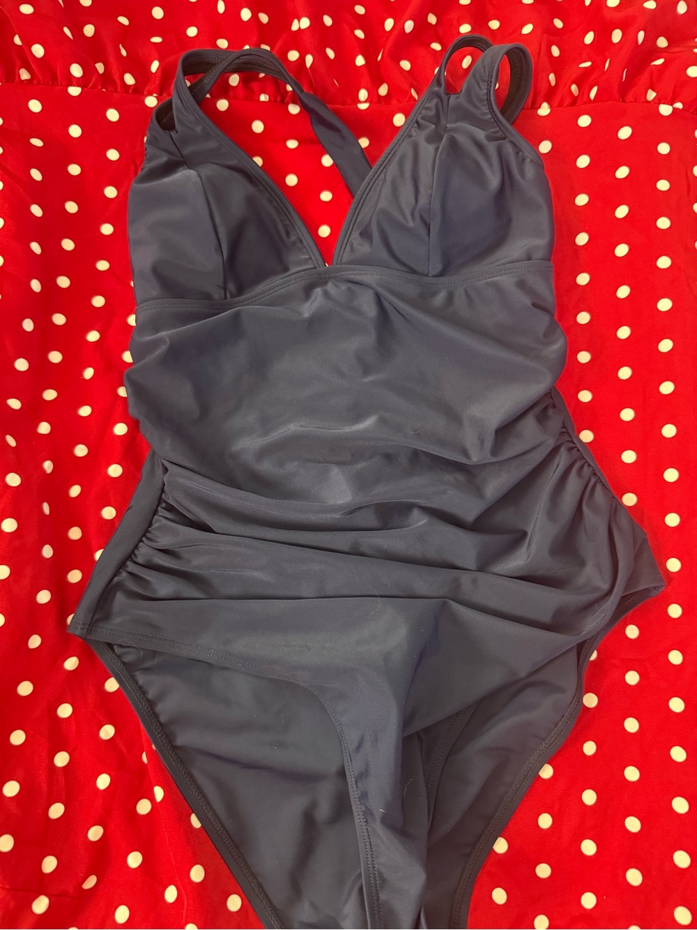 Cupshe Navy Blue One-Piece Swimsuit with Double Shoulder Straps - Picture 4 of 9